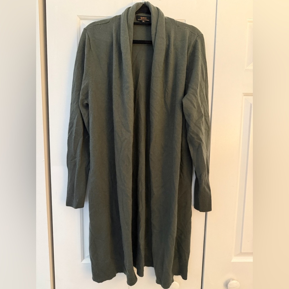 Quince Green Cashmere Women’s Cardigan Sweater
